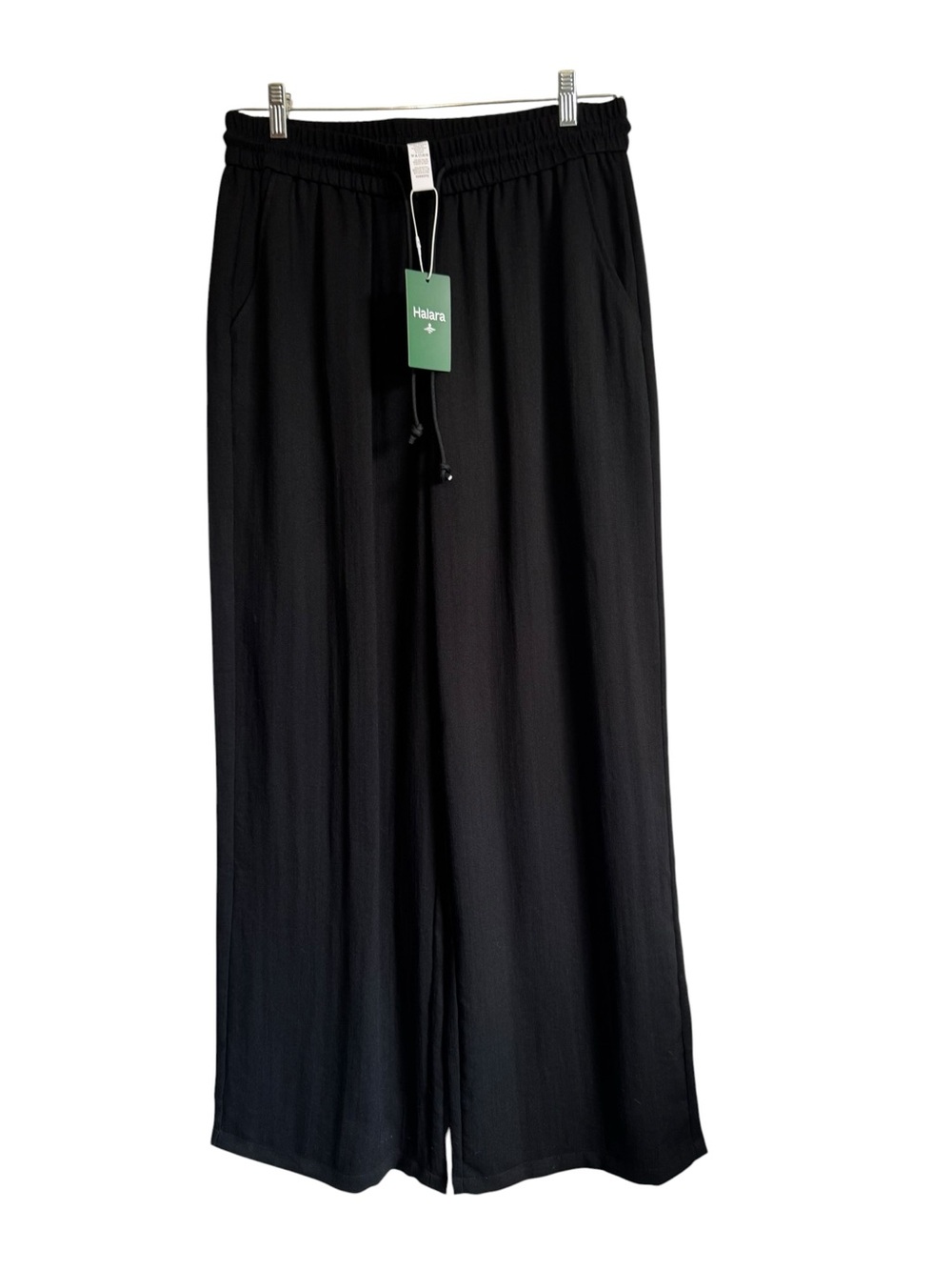 Halara High Waisted Drawstring Pocket Wide Leg Baggy Casual Linen-Feel Pants NEW - Picture 3 of 13